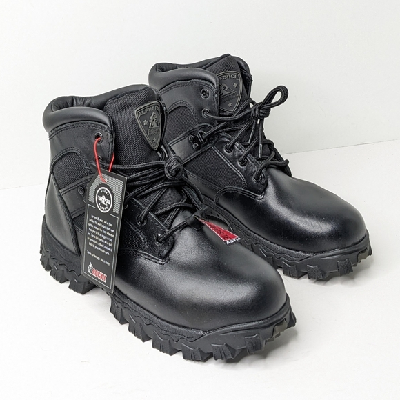 Rocky Alpha Force Composite Toe Work Boots Black Men's 6 Wide